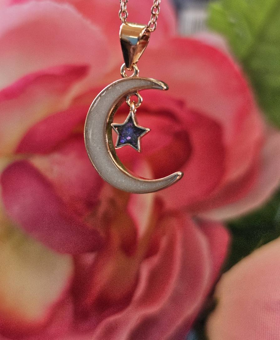 Moon and Star Necklace