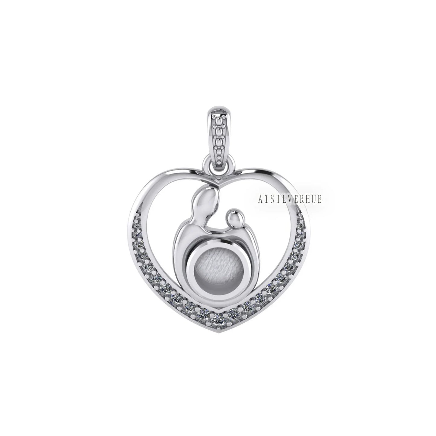 Heart Mother & Baby Necklace
