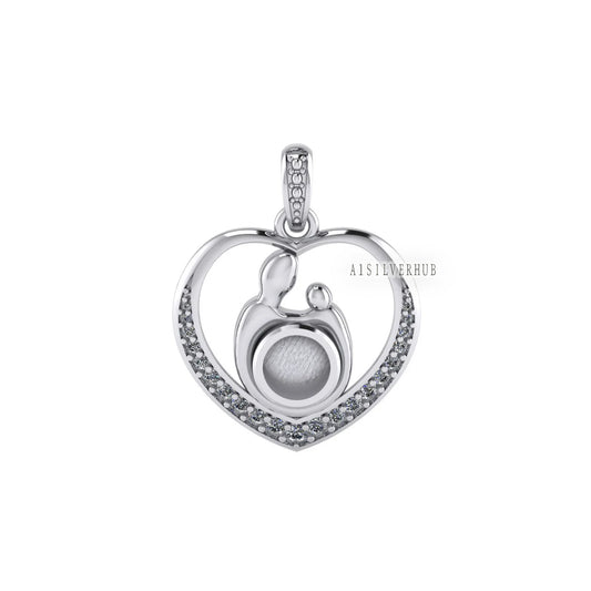 Heart Mother & Baby Necklace